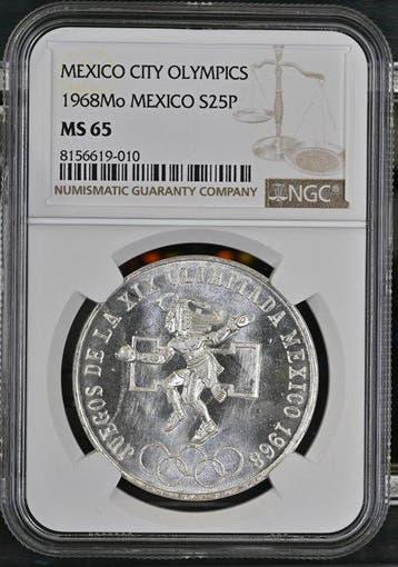 Mexico. 25 Pesos 1968 - NGC MS65 (JJ.OO. México)