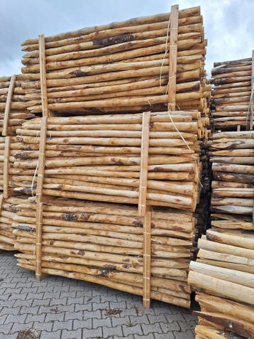 AANBIEDING – Kastanje palen 2,50 m ø8/10 cm, Ophalen of Verzenden, Nieuw, 250 cm of meer, Palen
