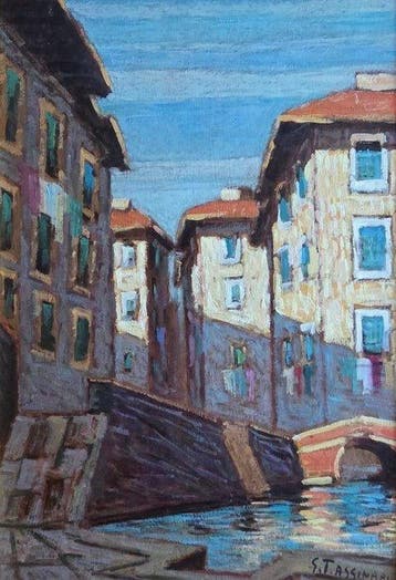 Gino Tassinari (1920-2001) - Vecchi caseggiati di Livorno