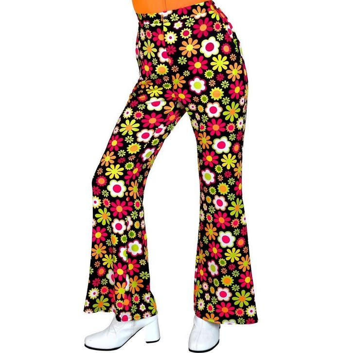 Flared Broek 60s Bloemen Dames, Kleding | Dames, Carnavalskleding en Feestkleding, Nieuw, Ophalen of Verzenden