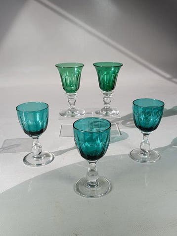 Val Saint Lambert - Wijnglas (5) - likeur- en Rijnwijnglazen