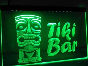 Tikibar tiki bar neon bord lamp LED verlichting reclame lich, Verzenden, Nieuw