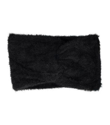 Haarband Twist 10cm – Effen Kleur – Gebreide Stof – Zwart, Nieuw