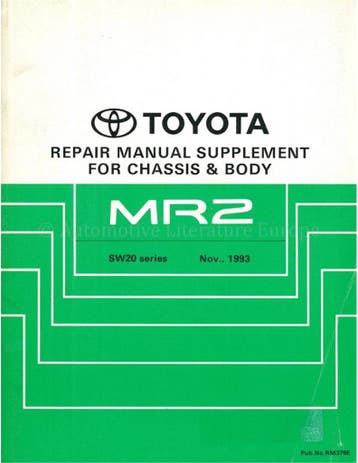 1994 TOYOTA MR2 CHASSIS & CAROSSERIE (SUPPLEMENT)