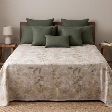 BA228 - Bloemenbedsprei - Klaar voor gebruik – Beige en
