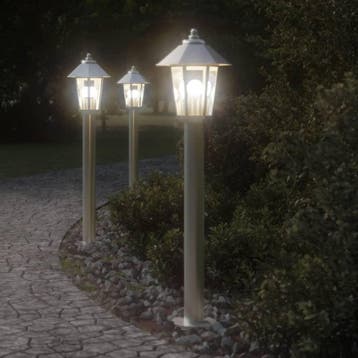vidaXL Buitenvloerlamp 80 cm roestvrijstaal zilverkleurig, Verzenden, Nieuw, Rvs, Vloerlamp