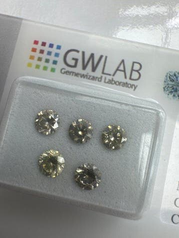 Zonder minimumprijs - 5 pcs Diamant (Natuurlijk gekleurd) -, Nieuw