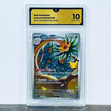 Pokémon Graded card - Alolan Exeggutor 129 - 30th, Nieuw