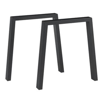 Stalen onderstel Kraftisried set van 2 tafelpoot 72x70 cm zw, Verzenden, Nieuw