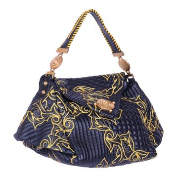 Gianni Versace Barocco Schoudertas met Bloemenborduursel - Z, Verzenden, Zo goed als nieuw