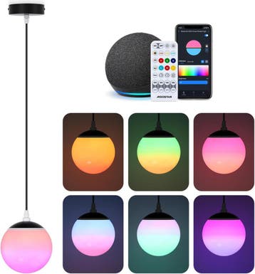 Hanglamp - RGB LED - Dimbaar - Zwart - Aigostar, Verzenden, Zo goed als nieuw