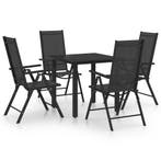 vidaXL 5-delige Tuinset aluminium zwart, Tuin en Terras, Tuinsets en Loungesets, Verzenden, Nieuw, Aluminium, Tuinset
