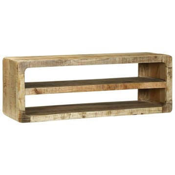 vidaXL TV-kast met plank Bruin 100 x 32 x 36 cm Massief, Verzenden, Nieuw