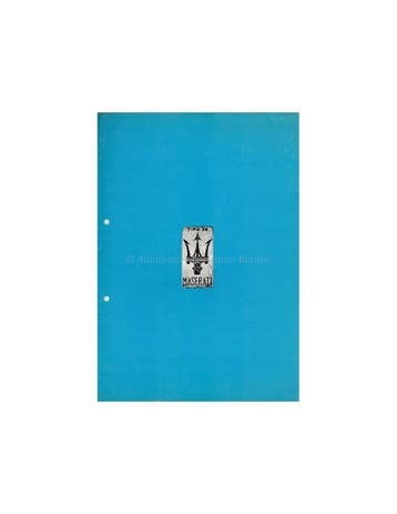1978 MASERATI PORTFOLIO BROCHURE, Nieuw, Author