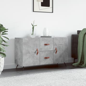 vidaXL Dressoir 100x36x60 cm bewerkt hout betongrijs, Verzenden, Nieuw, Overige houtsoorten, Minder dan 50 cm
