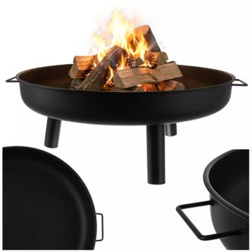 Kaminer Ronde vuurschaal 80 cm zwart met 3 poten en handg..., Tuin en Terras, Ophalen of Verzenden, Nieuw