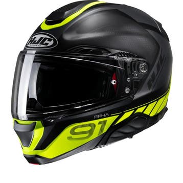 HJC RPHA 91 Rafino Zwart Geel Mc3Hsf Systeemhelm, Motoren, Nieuw met kaartje, Systeemhelm, HJC, XXL