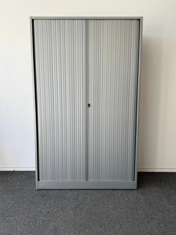 Roldeurkast - Ahrend - 195x120x45cm - Zilvergrijs met zilver, Werkplek, Ophalen of Verzenden, Gebruikt, Kast