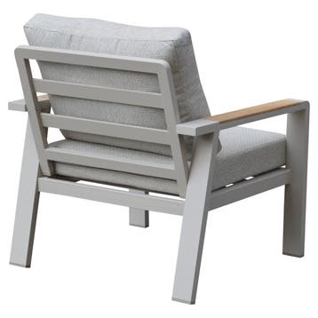 Lola lounge tuinstoel aluminium latte soft grey kussens, Tuin en Terras, Tuinstoelen, Ophalen of Verzenden, Nieuw, Aluminium