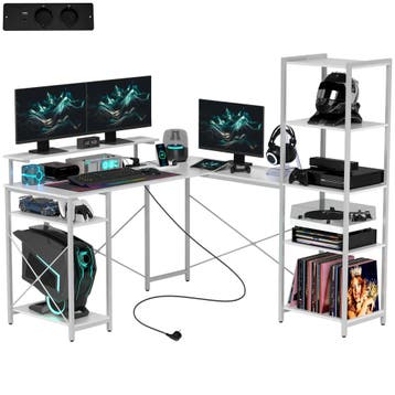 TRUUSK L-Vorm Gaming Bureau Met Monitorstandaard - Stopconta, Verzenden, Nieuw