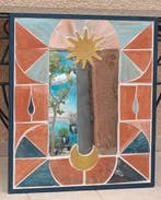 Vallauris - Wandspiegel - Keramiek, Hout - Maan en Zon 1976