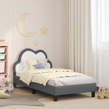 vidaXL Bedframe voor kinderen met hoofdbord Lichtgrijs 80 x, Huis en Inrichting, Slaapkamer | Bedden, Verzenden, Nieuw