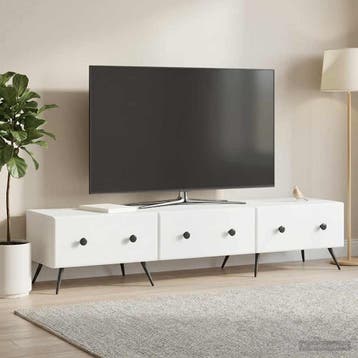 vidaXL TV-kast met lade Wit 147 x 34,5 x 30 cm Bewerkt hout, Huis en Inrichting, Kasten | Televisiemeubels, Minder dan 50 cm, Verzenden