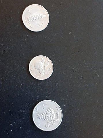 Italië, Republiek 1 Lira 1949 / 2 Lire 1948 / 5 lire 1948
