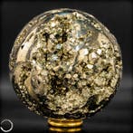 Grote natuurlijke goudkleurige pyriet Sphere/ Druzen-, Verzamelen, Mineralen en Fossielen