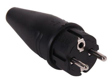 Schuko Stekker 230.volt Rubber met Randaarde 16.Amp, Verzenden, Nieuw, Stekker