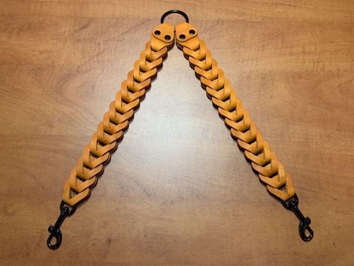 Leren duo honden riem Orange, Auto-onderdelen, Overige Auto-onderdelen, Nieuw, Ophalen of Verzenden