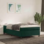 vidaXL Boxspring bed 120x200 cm fluweel donkergroen, Verzenden, Nieuw, Twijfelaar, 120 cm
