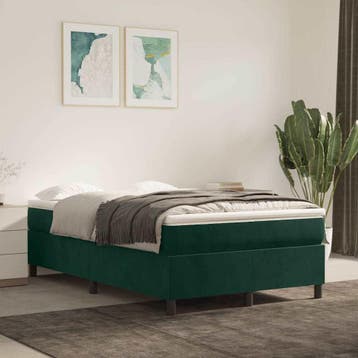 vidaXL Boxspring bed 120x200 cm fluweel donkergroen, Verzenden, Nieuw, Twijfelaar, 120 cm