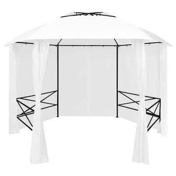 vidaXL Tuinpaviljoen met gordijnen 180 g/m² 360x312x265 cm, Verzenden, Nieuw