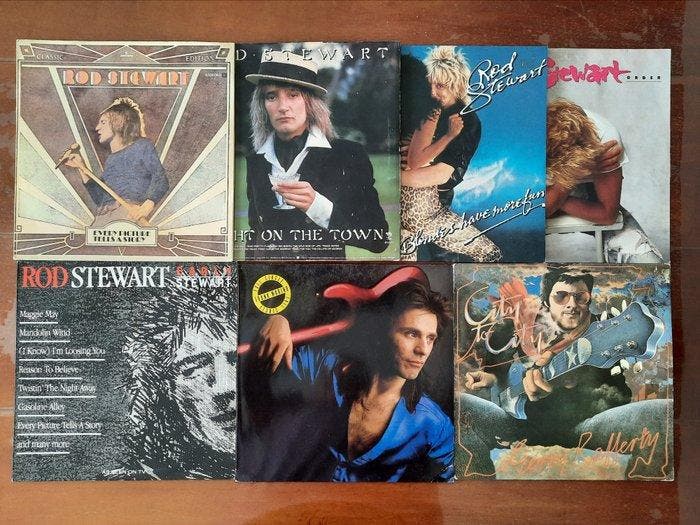 Rod Stewart, Frank Marino and Gerry Rafferty - 7 x LP albums, Cd's en Dvd's, Vinyl Singles