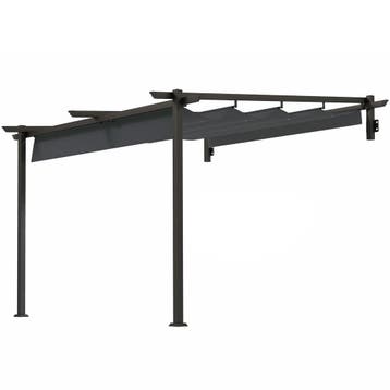 TRUUSK Terrasoverkapping Pergola 3x3m - Aluminium - Wandmont, Verzenden