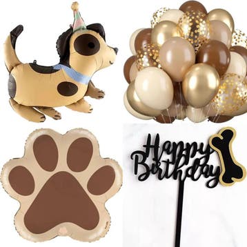 31-delige Teckel party decoratie set Happy Birthday, Ophalen of Verzenden, Nieuw, Versiering, Verjaardag