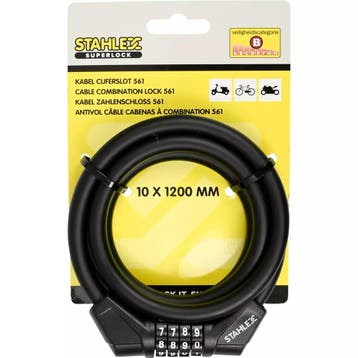 Benson Cijferslot met kabel - 10 mm dikte - 1200 mm lengt..., Ophalen of Verzenden, Nieuw