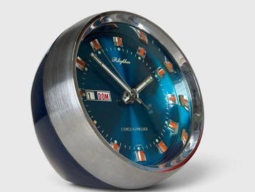 Bureauklok - Rhythm Watch Co., Ltd, Japan Turquoise Blue