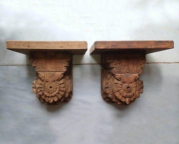 Architectonisch ornament (2) - 1850-1900 - Paar consoles -
