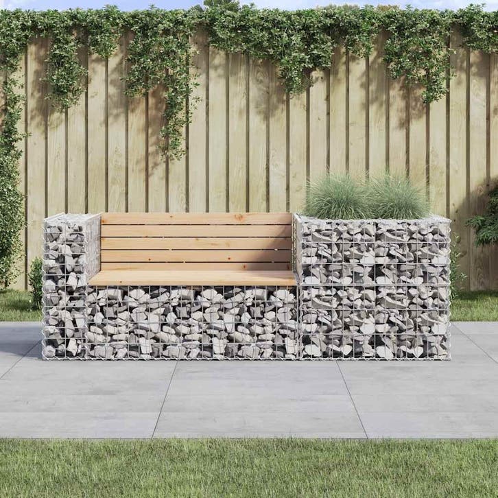 vidaXL Tuinbank met schanskorf massief grenenhout, Tuin en Terras, Tuinbanken, Nieuw, Verzenden