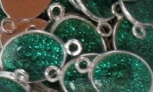 4 x Schitterende metalen tussenzetsel epoxy emaille 19x35..., Hobby en Vrije tijd, Kralen en Sieraden maken, Ophalen of Verzenden