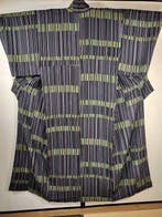 Modern geometric stripe pattern Silk Komon Kimono  -