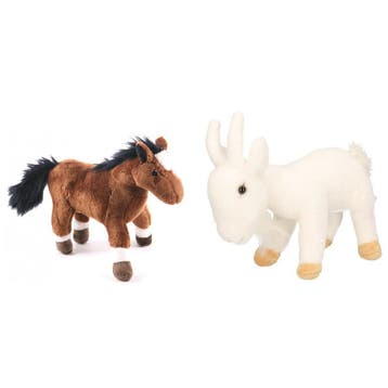 Cornelissen pluche knuffels set - geit en paard - 20 cm, Verzenden, Nieuw