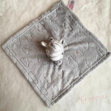 PRIMARK knuffeldoekje zebra grijs, Verzenden, Nieuw