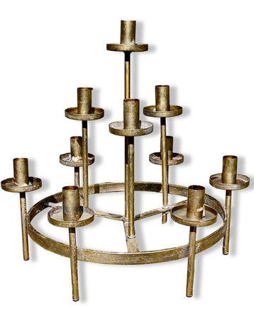 Kroonluchter - Metaal - Kerkaltaarkaars met 10 armen - 45 cm