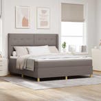 vidaXL Boxspringbed met matras met hoofdeinde Taupe 180 x, Huis en Inrichting, Verzenden, Nieuw, Stof
