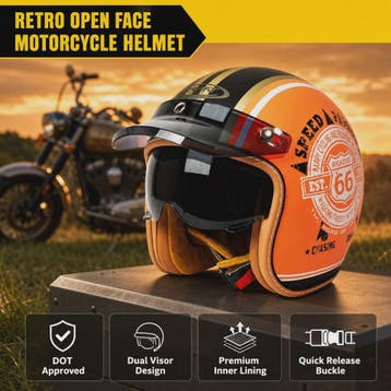 Stijlvolle Open Face Motorhelm met Unieke Graffiti Art - Lic, Fietsen en Brommers, Brommerhelmen, Verzenden, Nieuw