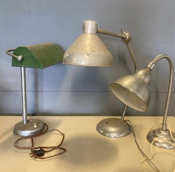 Bureaulamp (3) - IJzer - 1940s Franse bureaulamp, Antiek en Kunst