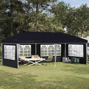vidaXL Pop-up partytent 575 x 289 x 245 cm Antraciet, Verzenden, Nieuw, Partytent